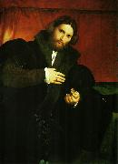 Lorenzo Lotto Portrat eines Edelmannes mit Lowentatze oil painting reproduction